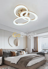 Lustra LED 144W cu Telecomanda Safir 3 Tipuri de Lumini Auriu